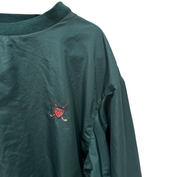 Polo Golf Ralph Lauren Green Pullover Windbreaker Sweatshirt L - Picture 2 of 4